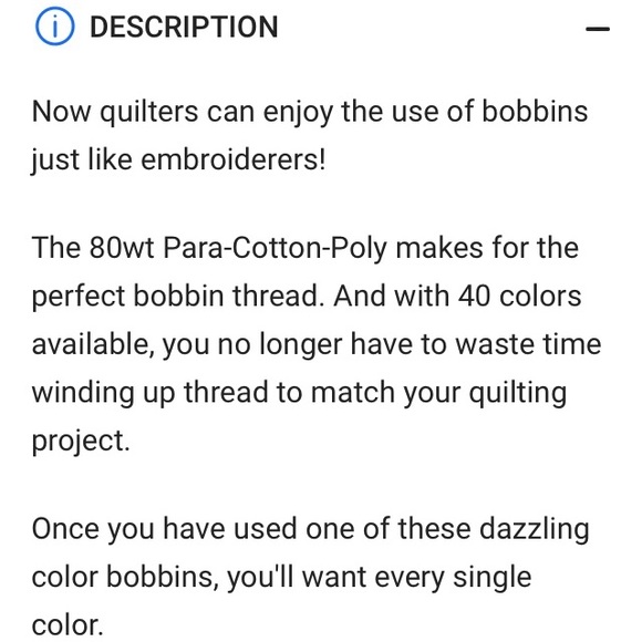 Quilters Select Class 15 pre wound bobbins para-cotton poly 80 wt white - Picture 6 of 6